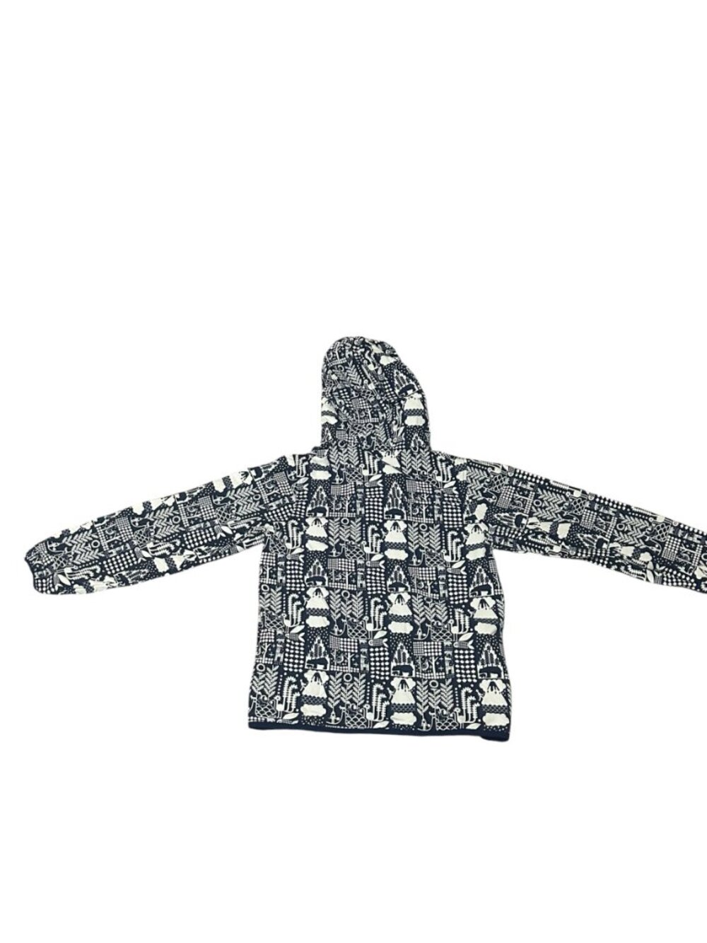 Patagonia Boys’ Black & White Print Hooded Jacket - Picture 3 of 5